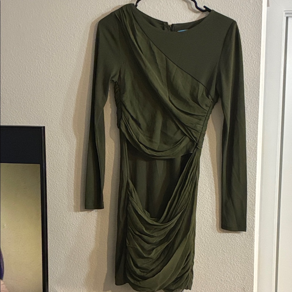 Alice + Olivia Olive Draped Mini Dress